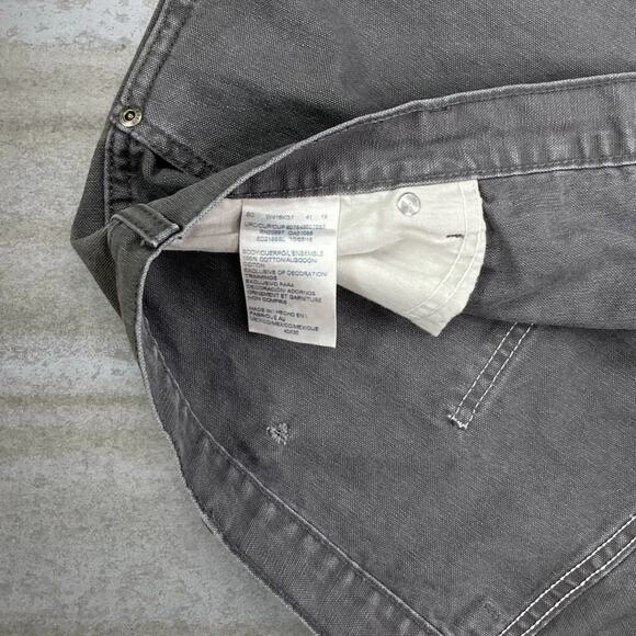 Vintage 90s Dickies Carpenter Pants 40x30 Baggy Wide Leg Grey Canvas Dungarees - Picture 4 of 5